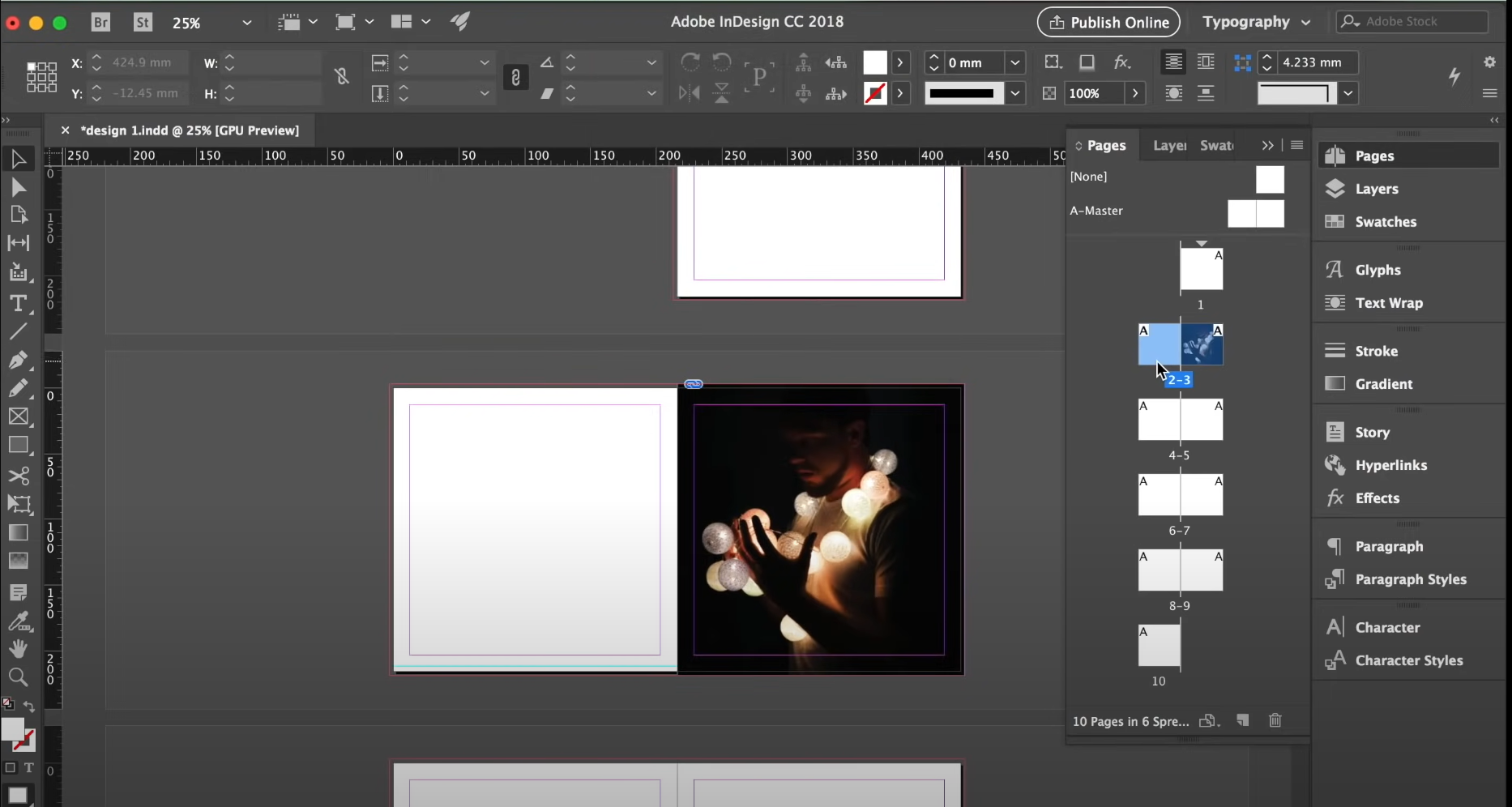 screenshot of Adobe InDesign